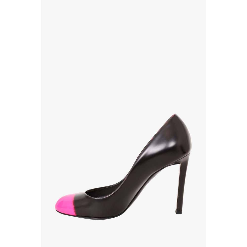 Christian Dior Black with Neon Pink Toe Leather Pump Size 35.5 - Picture 3 of 3